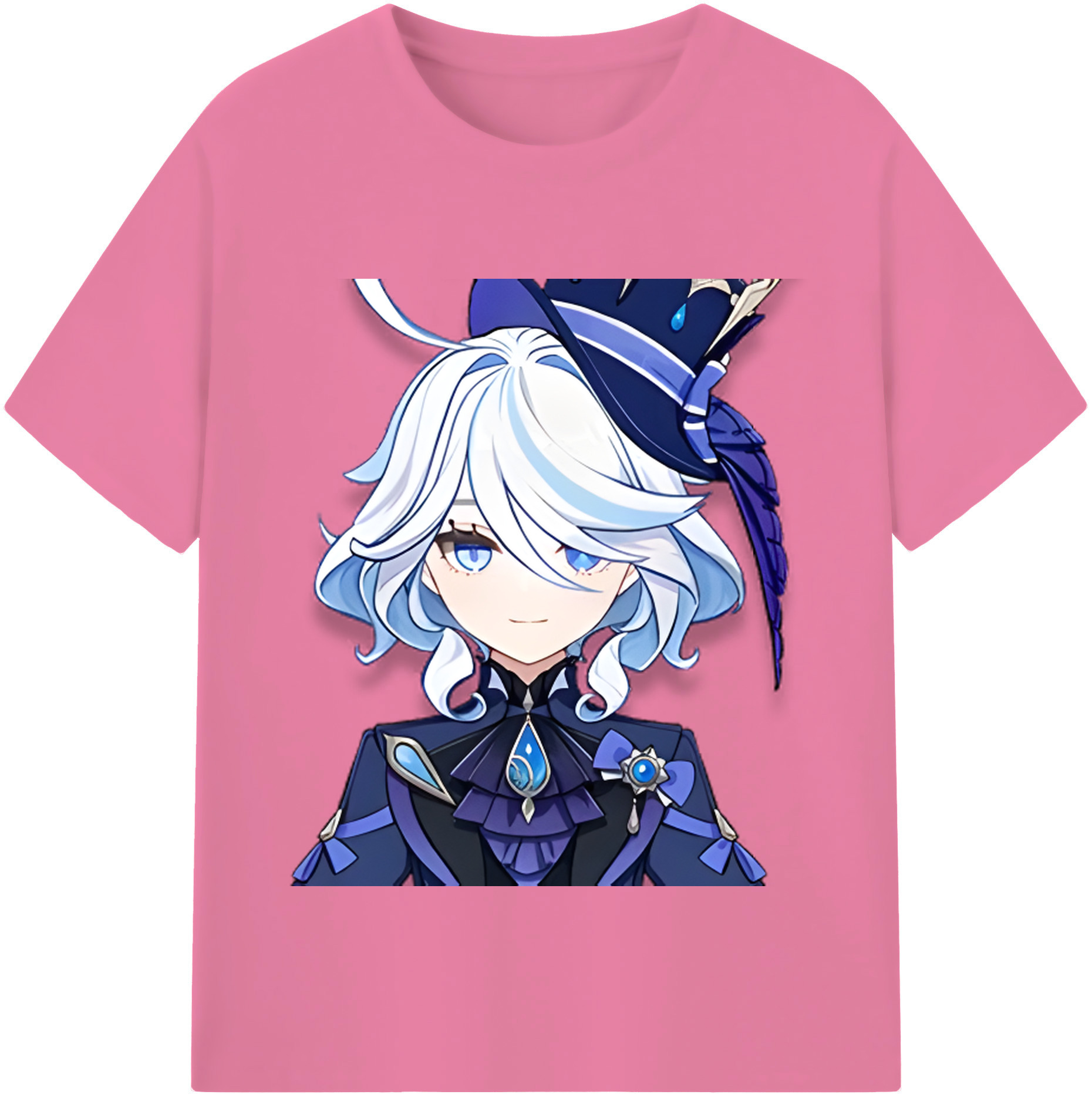 げんし神 フリーナ genshin Furina 綿100％半袖Tシャツ（フロントプリント）
